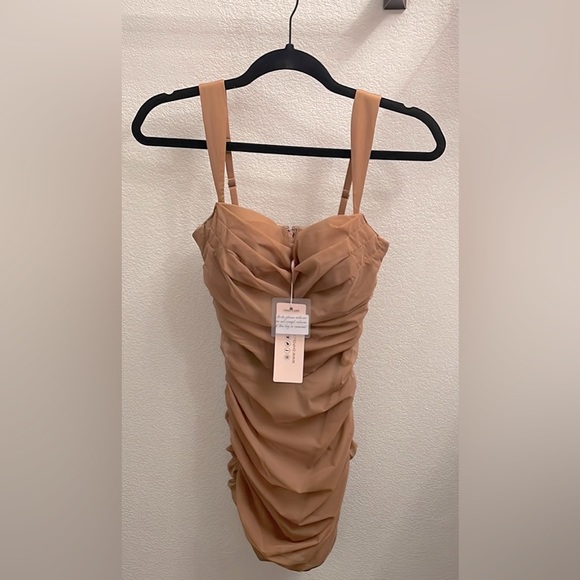 Oh Polly CINDY Corset Mini Dress in Brown - Picture 4 of 9